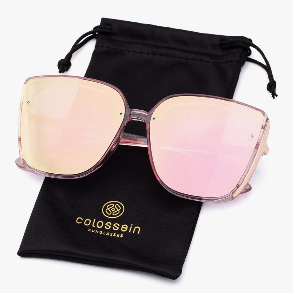 🆕 Pink Gradient Square Sunglasses - Women's Fashion.. Oversized Classic.. - Picture 5 of 5